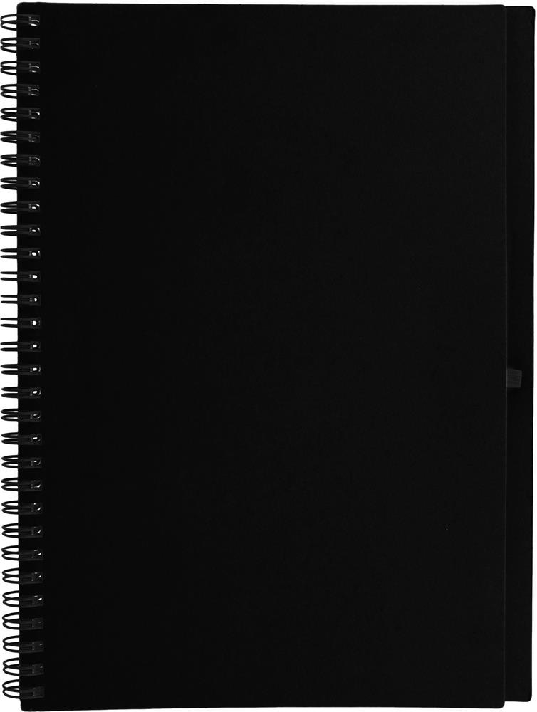 Grand carnet à spirale recyclé personnalisé BLOQUERO PLUS, devant (sérigraphie)