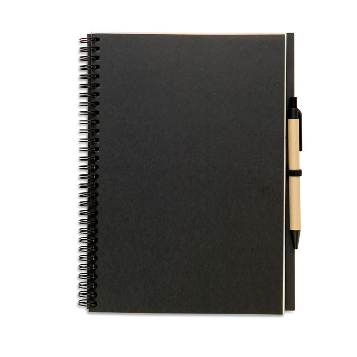Grand carnet à spirale recyclé personnalisé BLOQUERO PLUS