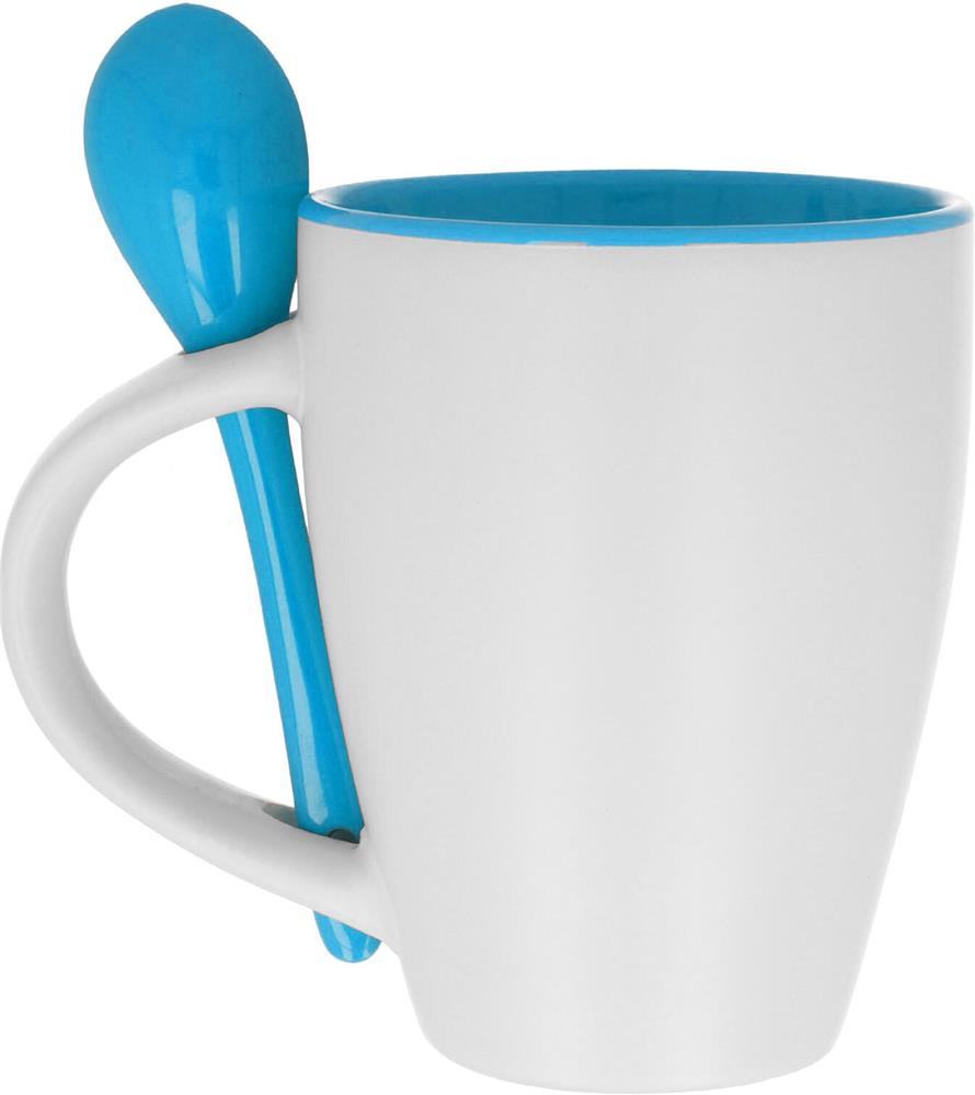 Mug céramique 250 ml avec cuillère personnalisé DUAL, gauche