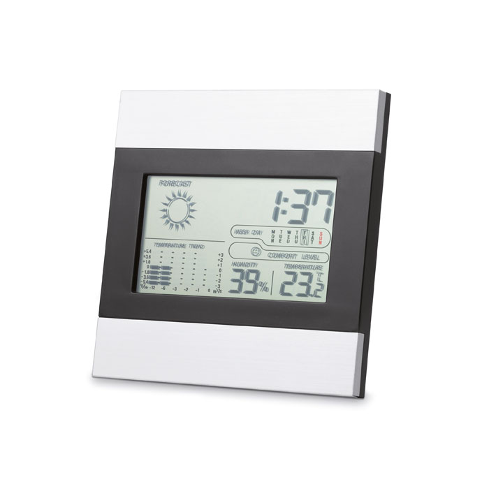 Station météo noire et argent personnalisée RIPPER, Argent Mat