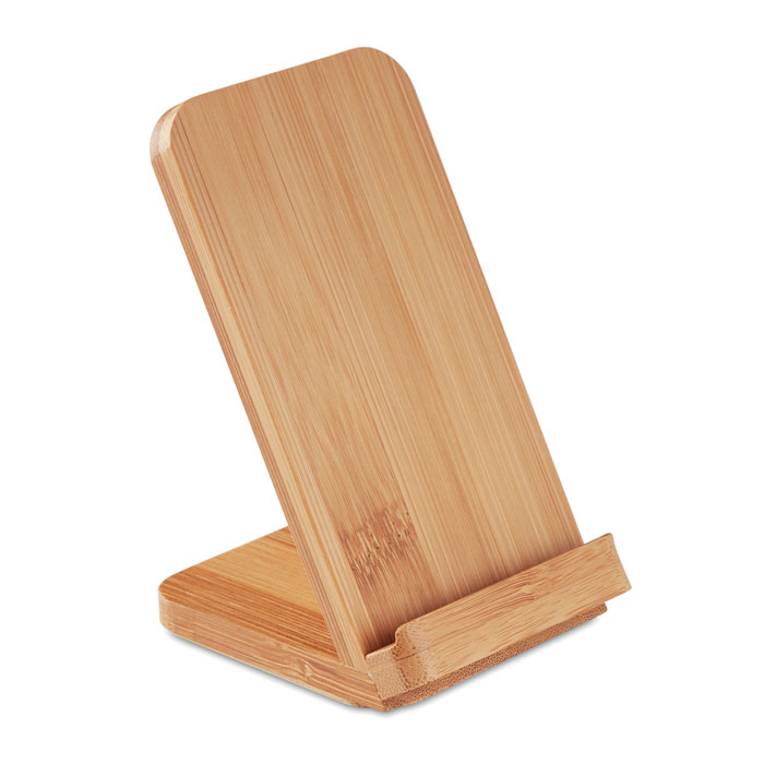 Chargeur sans fil bambou 5 W personnalisé WIRESTAND, Bois