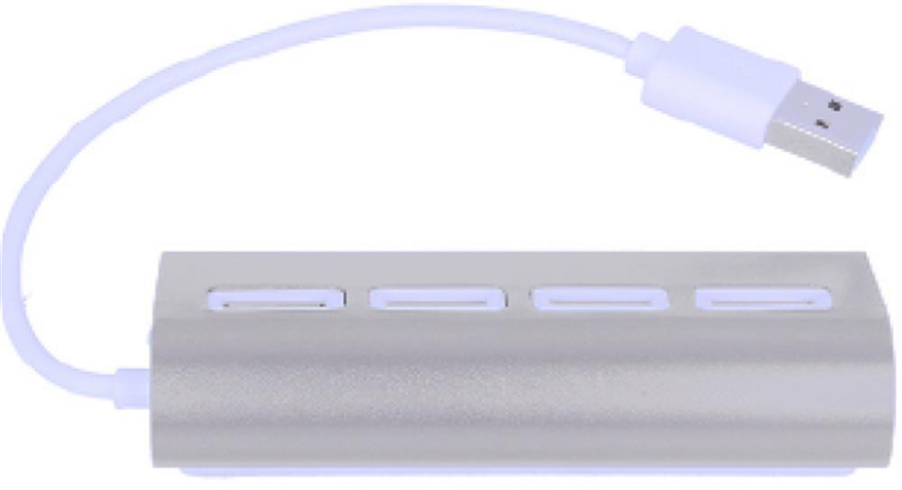 Hub USB 4 ports aluminium personnalisé ALUHUB, dessus