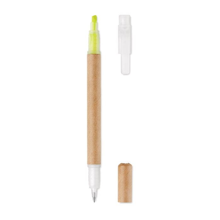 Stylo surligneur 2 en 1 carton personnalisé DUO PAPER