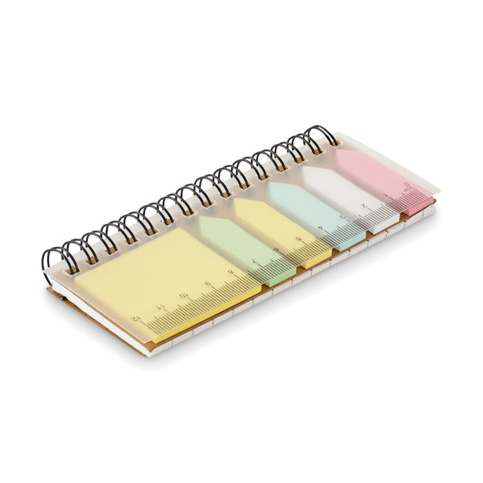Bloc-notes à spirale et marque-pages personnalisé MEMORING, Beige