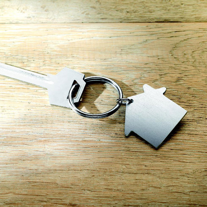 Porte-clés maison aluminium personnalisé HEIM