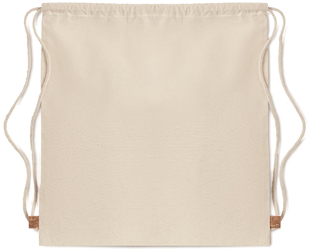 Sac à cordon coton sergé et jute personnalisé INDIA, dos (transfert numérique)