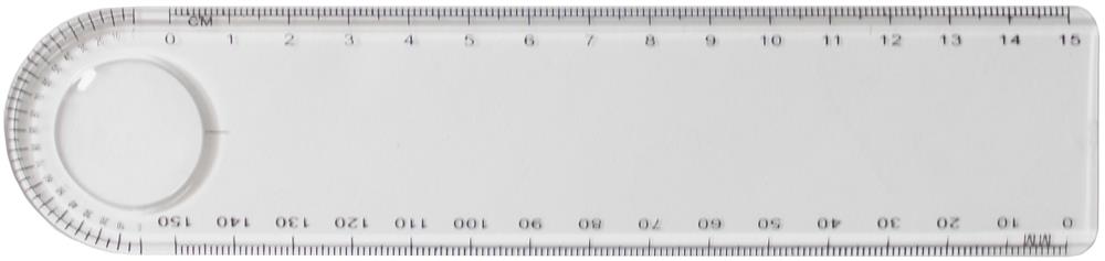 Règle 15 cm avec loupe personnalisée LASTA, dessus (étiquette numérique)