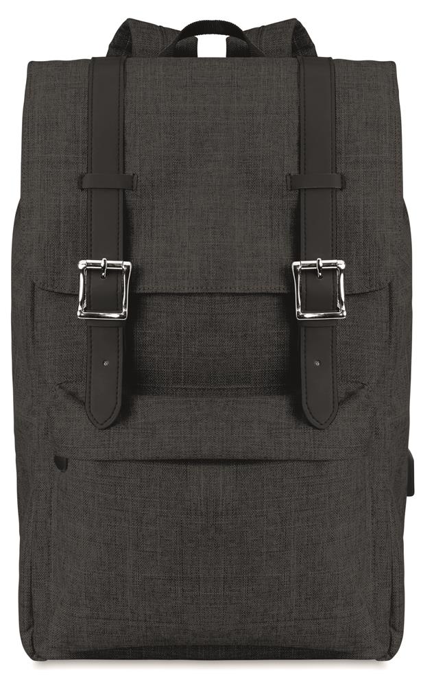 Sac à dos ordinateur 15'' rabat magnétique personnalisé RIGA, devant poche