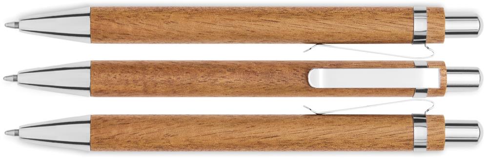Parure stylo et porte-mine bois personnalisée JAKARTA SET, roundcreen stylo