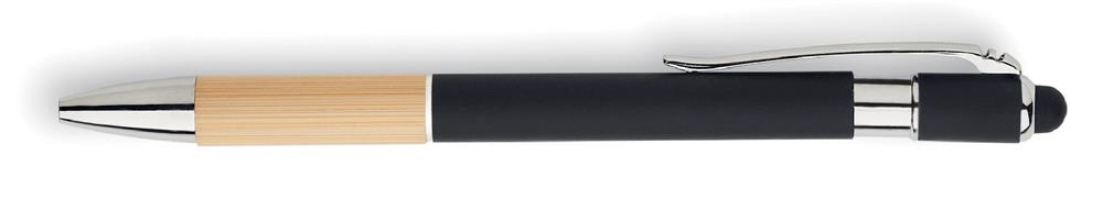 Carnet A5 feutre RPET et stylo bambou personnalisé NOTA, clip droite