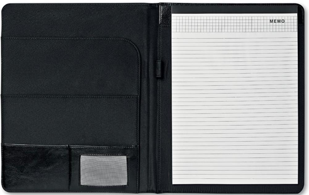 Porte-documents A4 en PU personnalisé BUSWE BIG, intérieur (sérigraphie)