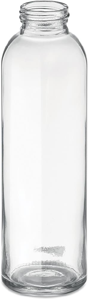 Bouteille verre housse denim personnalisée UTAH DENIM, devant