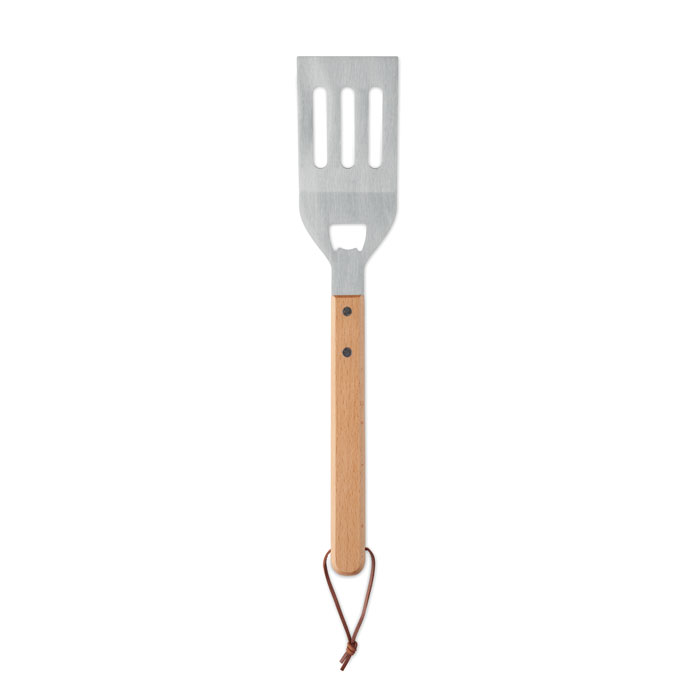 Spatule barbecue inox manche hêtre personnalisée OPENCOOK