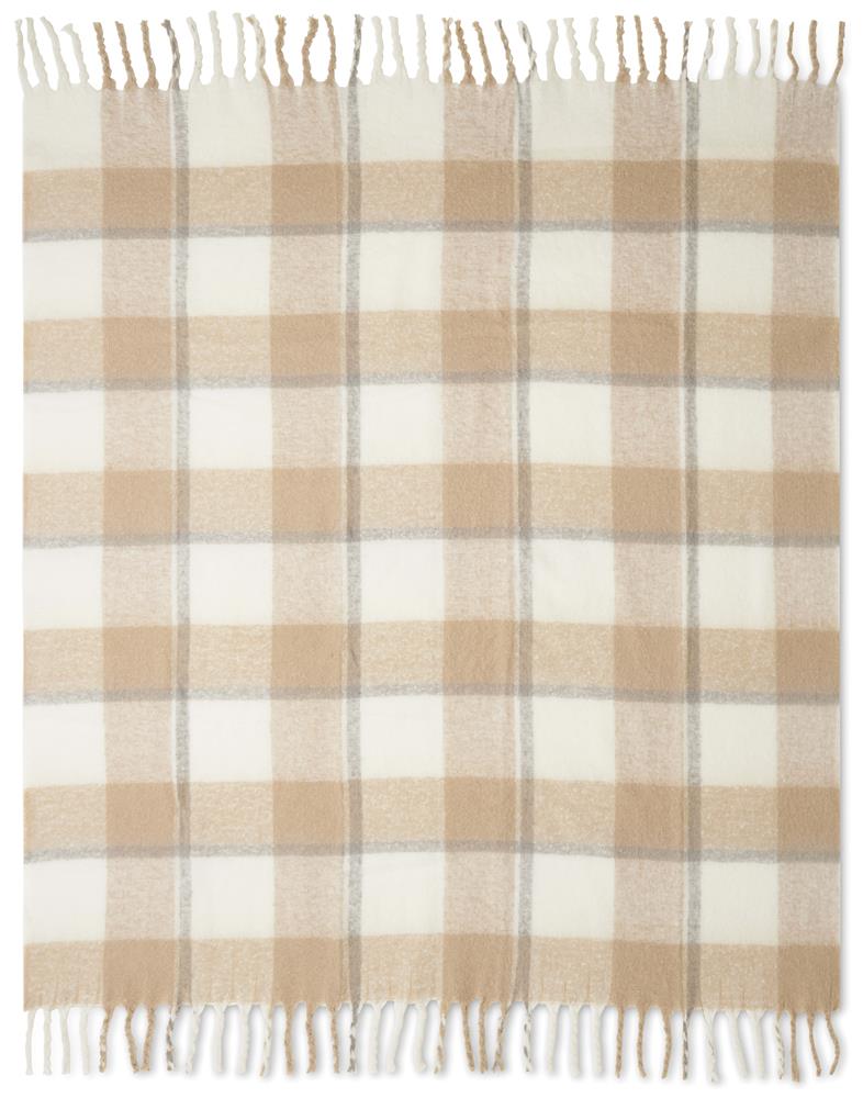 Plaid mohair à carreaux personnalisé QUET, plaid