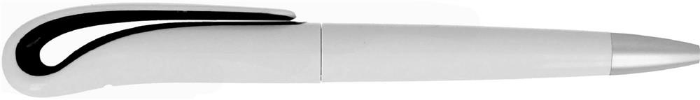 Stylo bille twist ABS personnalisé WHITESWAN, à côté clip gauche