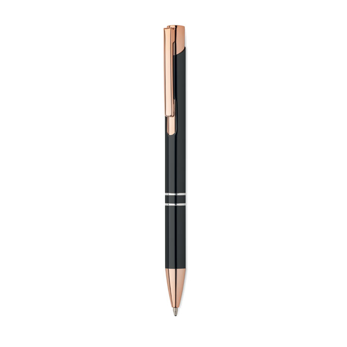 Stylo aluminium recyclé or rose personnalisé BERN ROSE, Noir