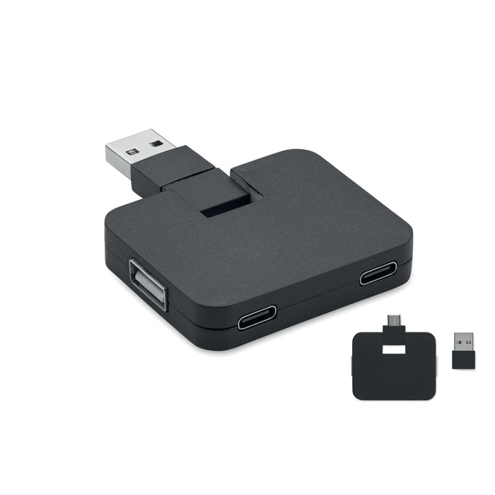 Hub USB 4 ports compact personnalisé SQUARE-C