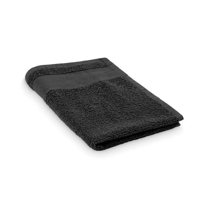 Serviette invité coton 30x50 cm personnalisée ISLAND 30, Noir