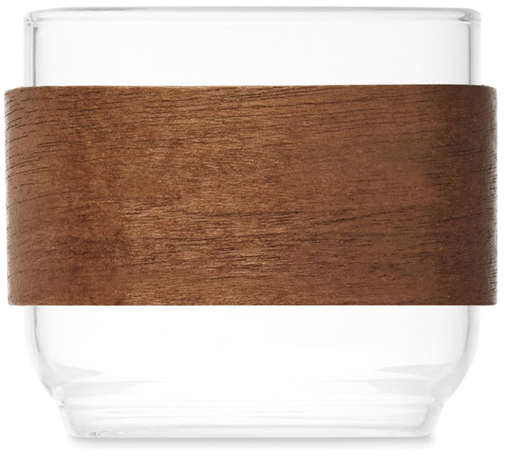 Tasses à café verre poignée noyer personnalisées BOGOTA SET, verre 1