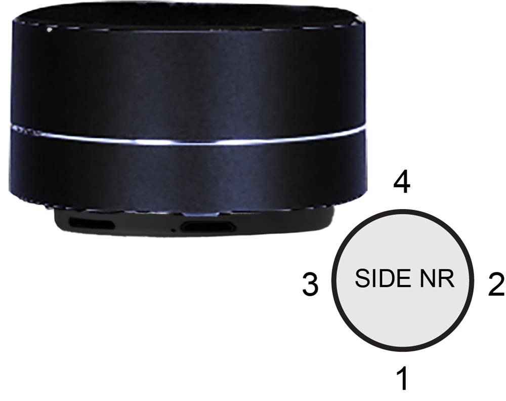 Enceinte aluminium 3 W personnalisée SOUND, côté 4 haut