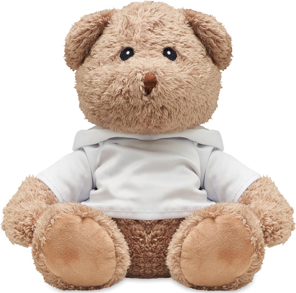 Peluche ourson 25 cm avec sweat personnalisée JOHN, tee-shirt