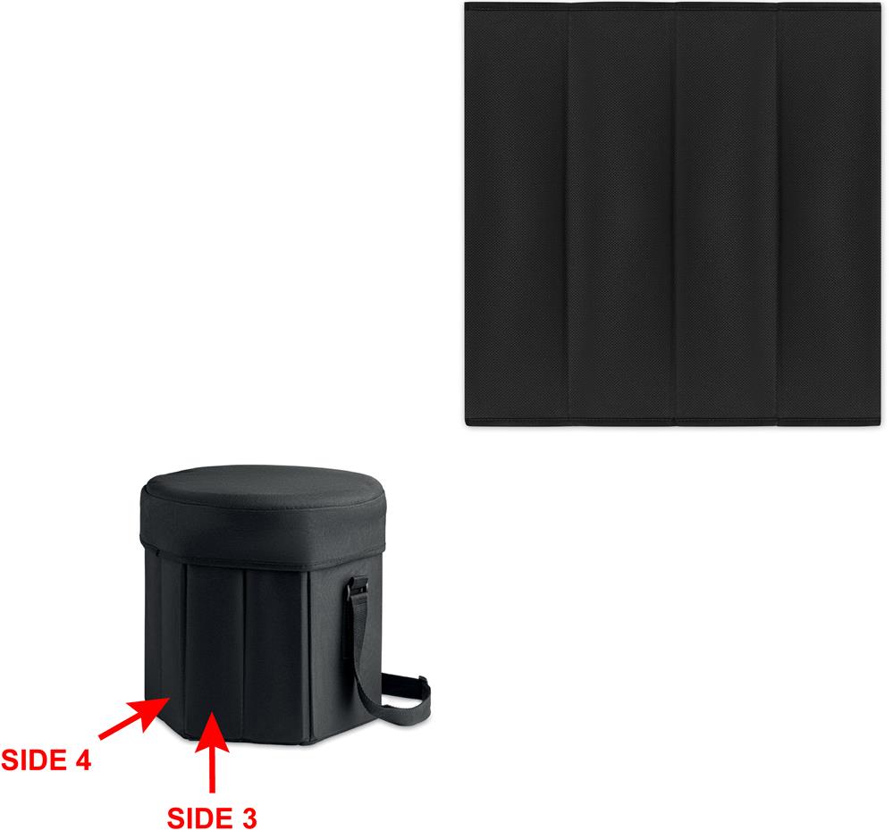 Tabouret pliant glacière personnalisé SEAT & DRINK, côté 4