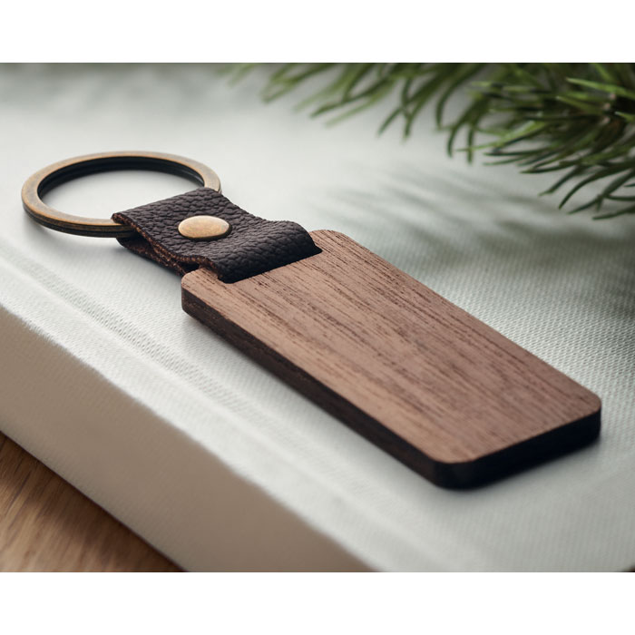 Porte-clés en noyer et PU personnalisé NAWKEY