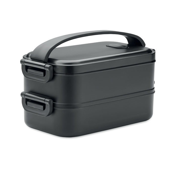 Lunch box 2 x 800 ml personnalisée IDOLUNCH, Noir