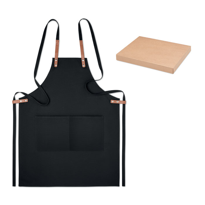 Tablier coton bio 340 g/m² personnalisé NAGPUR COLOUR, Noir