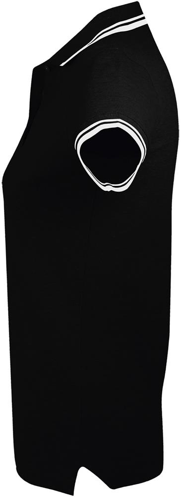 Polo femme col contrasté personnalisé PASADENA WOMEN, manche gauche