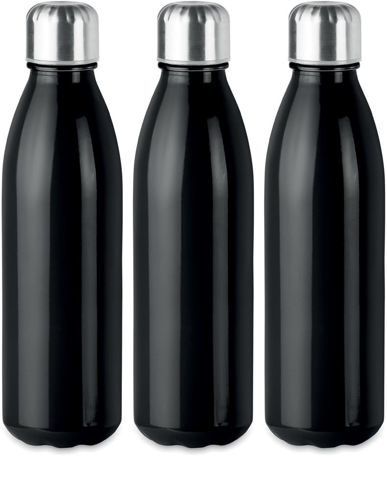 Bouteille en verre 650 ml personnalisée ASPEN GLASS, tour complet (impression numérique 360)