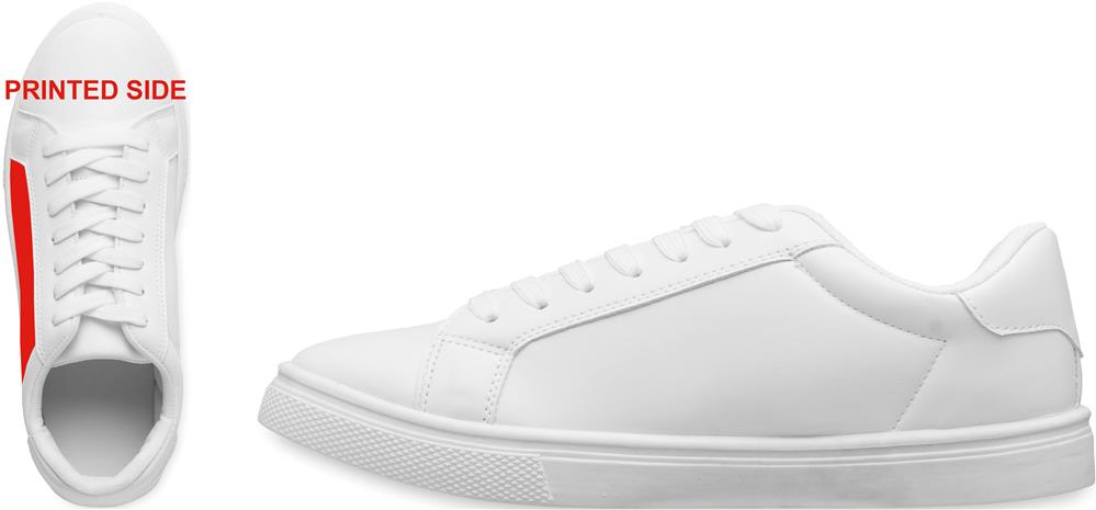 Baskets PU blanches taille 39 personnalisées BLANCOS, côté 1 gauche