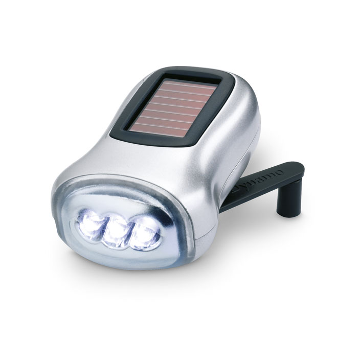 Lampe torche solaire et dynamo personnalisée DYNASOL