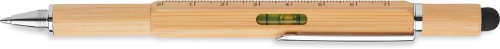 Stylo multi-outils bambou personnalisé TOOLBAM, level côté 2