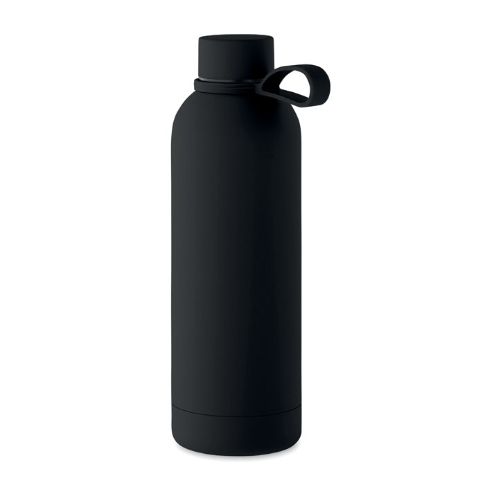 Bouteille isotherme 500 ml gomme personnalisée EMERALD, Noir