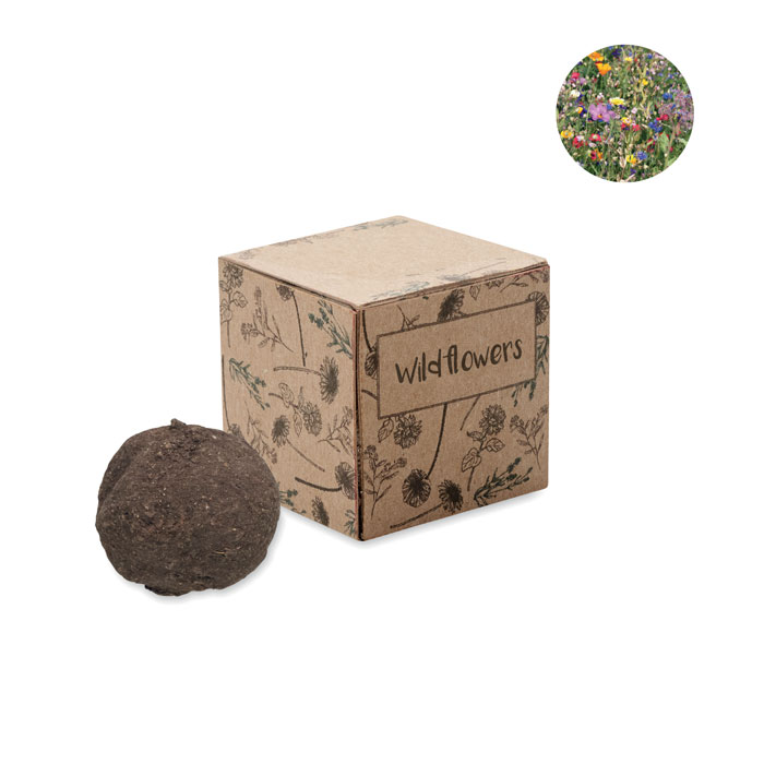 Boule de graines de fleurs sauvages personnalisée BOMBI
