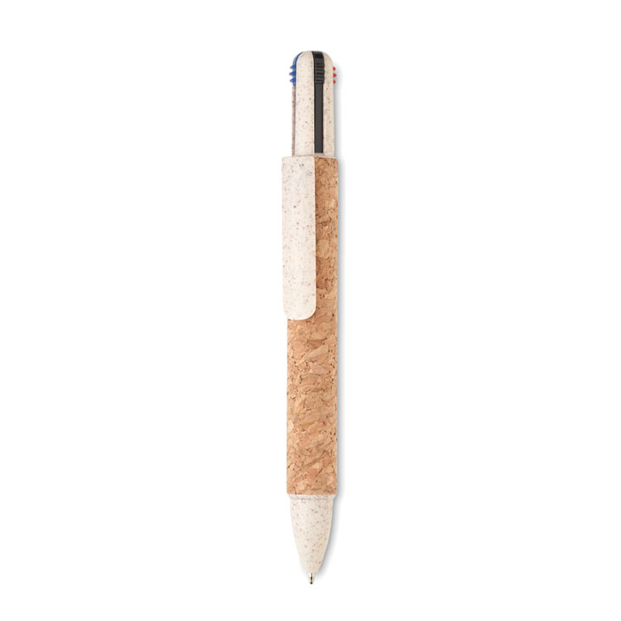 Stylo 4 couleurs liège personnalisé ARBOCHO, Beige