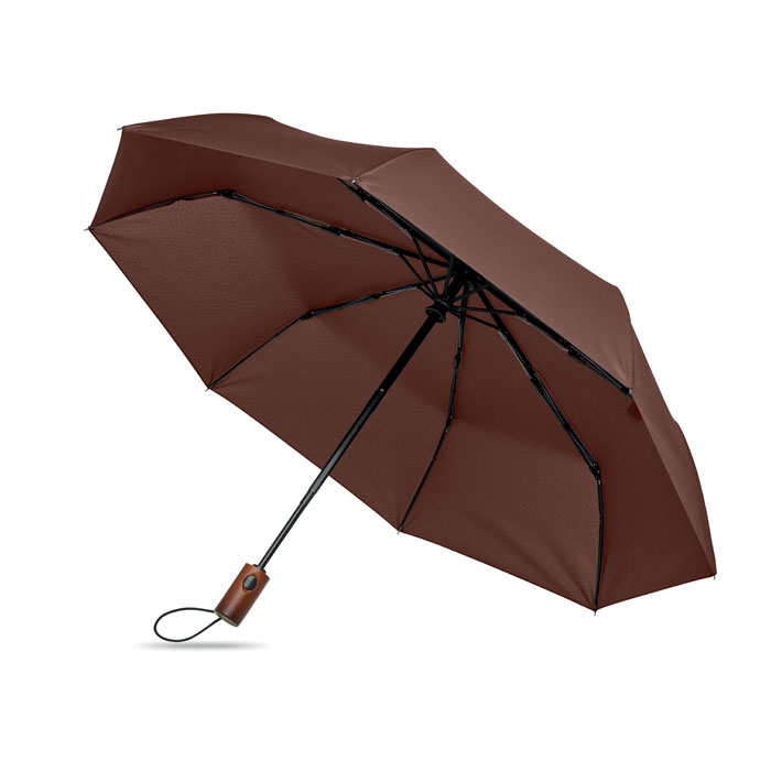 Parapluie pliant poignée bois personnalisé RAYNA FOLD