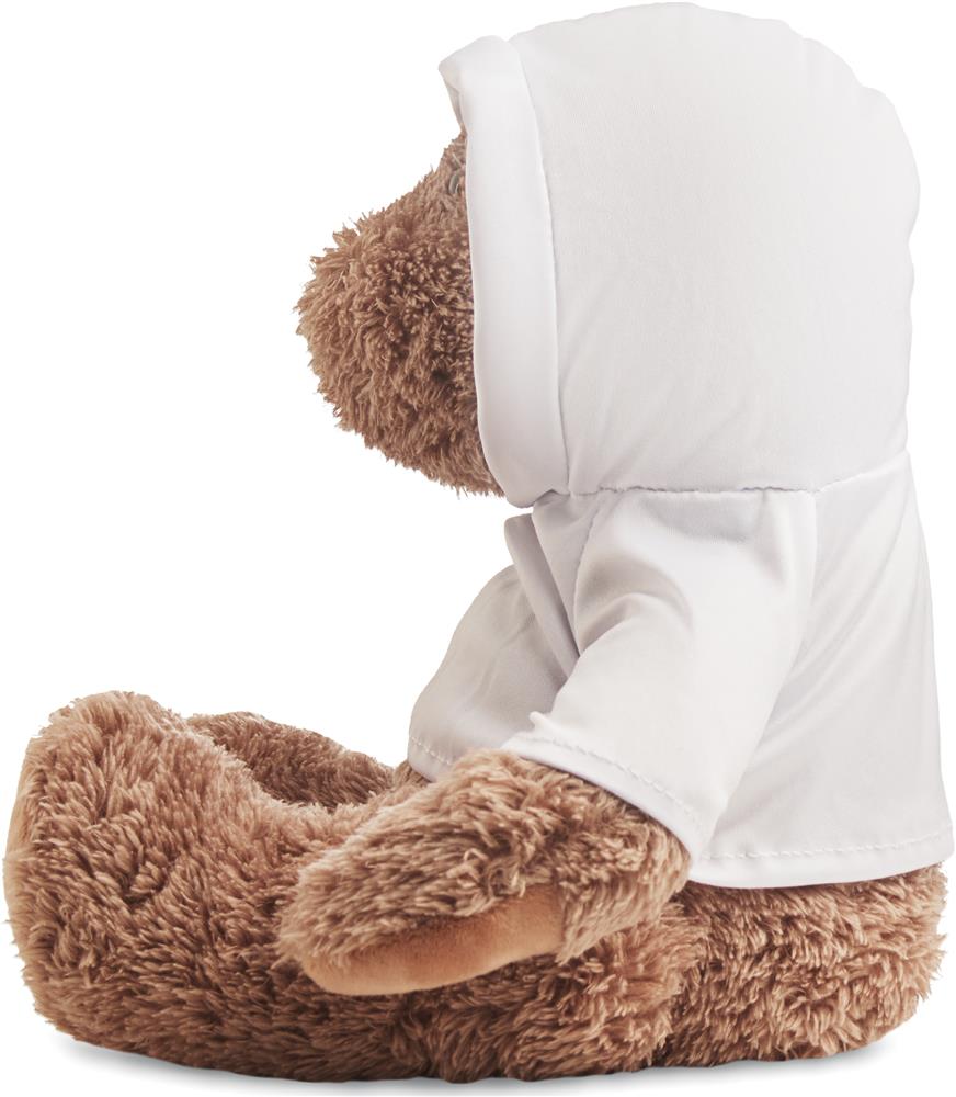 Peluche ourson 25 cm avec sweat personnalisée JOHN, hoodie droite