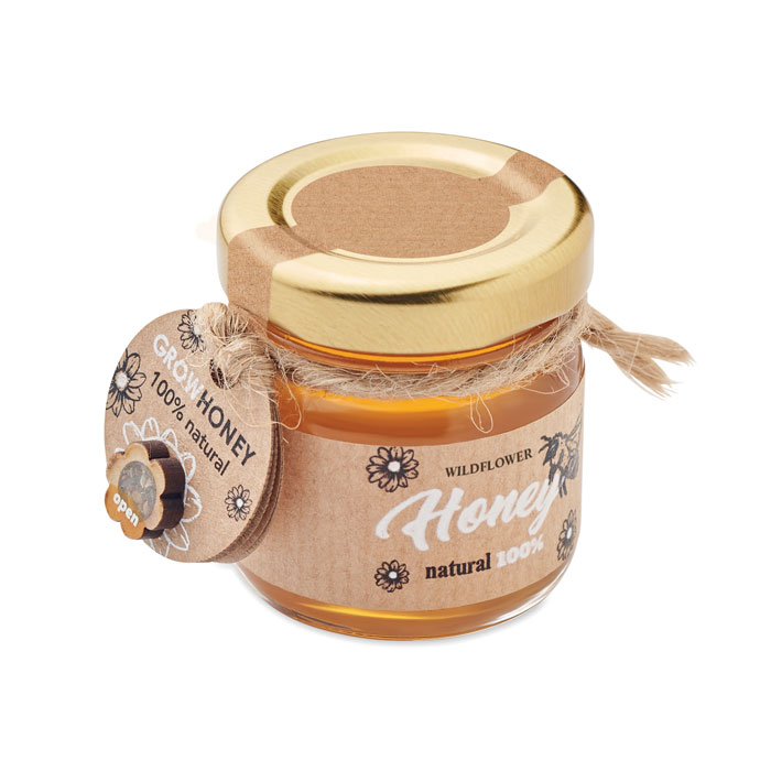 Miel de fleurs sauvages 50 g personnalisé BUMLE, Bois