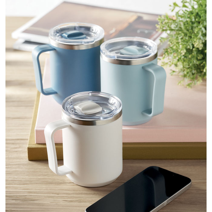 Mug isotherme 400 ml couvercle coulissant personnalisé COCOA