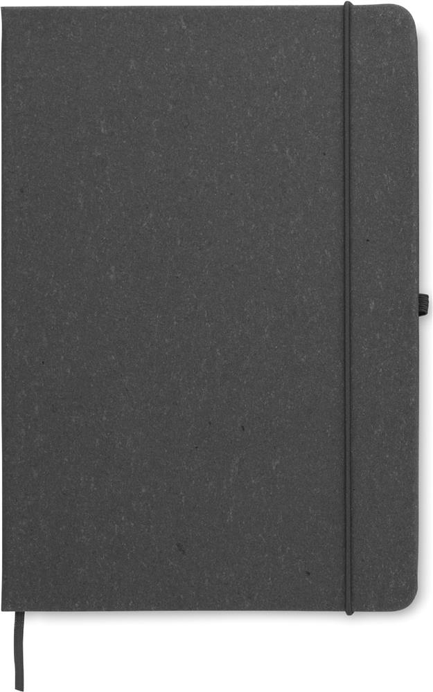 Coffret carnet A5 cuir recyclé personnalisé ELEGANOTE, carnet devant (tampographie)