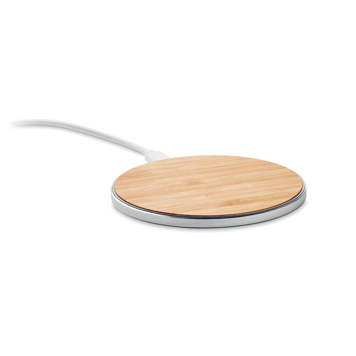 Chargeur sans fil bambou 10 W personnalisé DESPAD, Bois