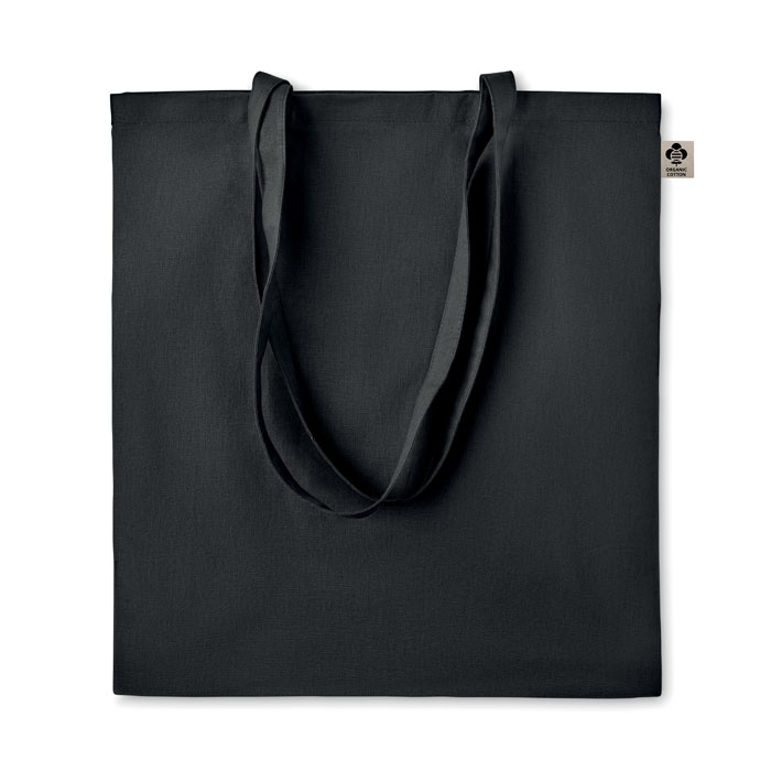 Tote bag coton bio 140 g/m² personnalisé ZIMDE COLOUR, Noir