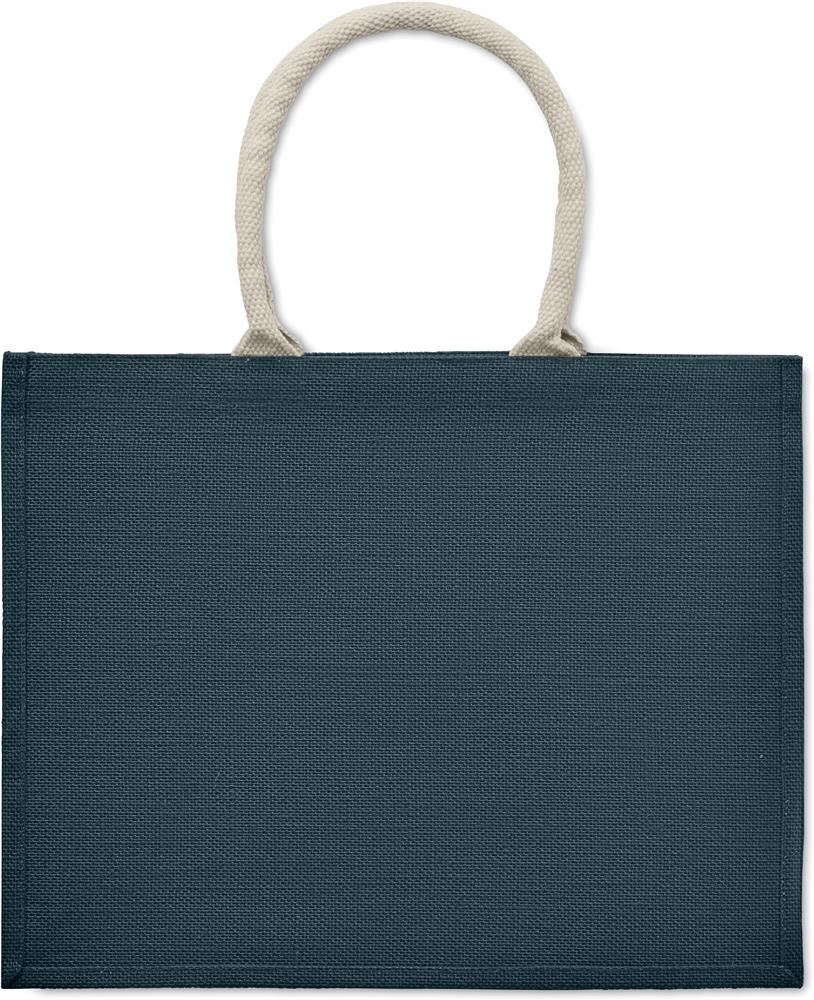 Sac shopping jute pelliculé personnalisé AURA, dos (transfert sérigraphique)