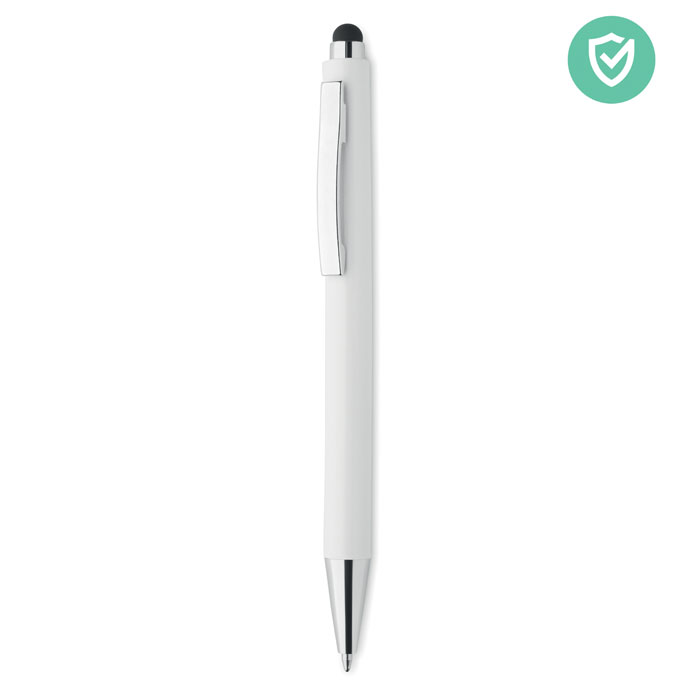 Stylo stylet antibactérien personnalisé BLANQUITO CLEAN, Blanc