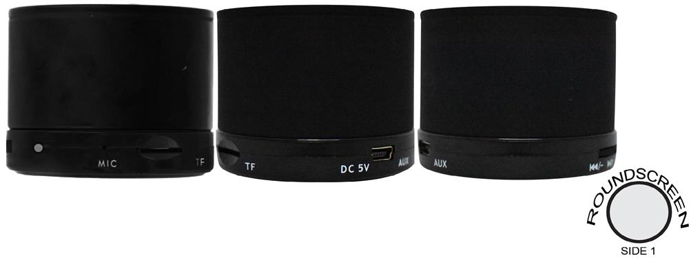 Enceinte sans fil 3 W personnalisée ROUND BASS, tour complet