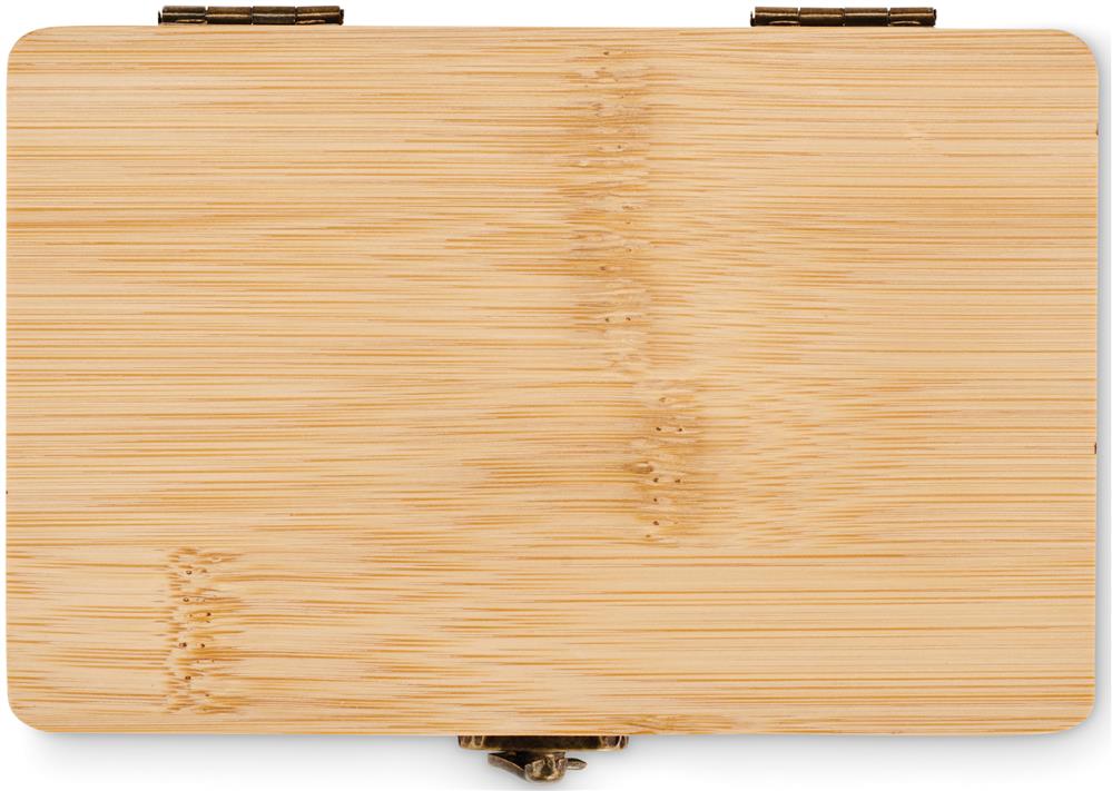 Set d'outils 13 pièces bambou personnalisé FUROBAM, dessous boîte (tampographie)