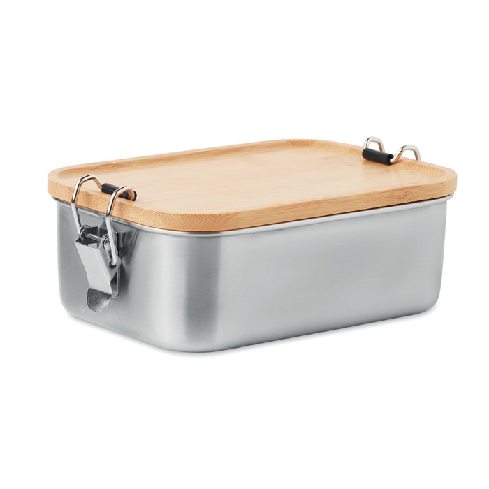 Lunch box inox 750 ml couvercle bambou personnalisée SONABOX