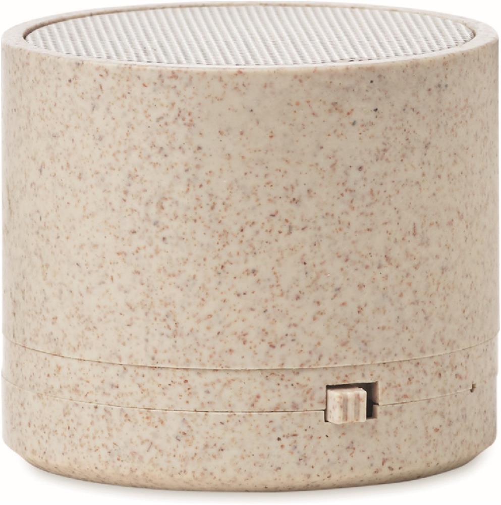 Enceinte paille de blé 3 W personnalisée ROUND BASS+, côté 1